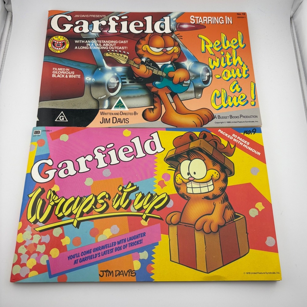 Vintage Garfield Comic Book Lot Rebel Without a Clue & Wraps‎ It Up Jim Davis